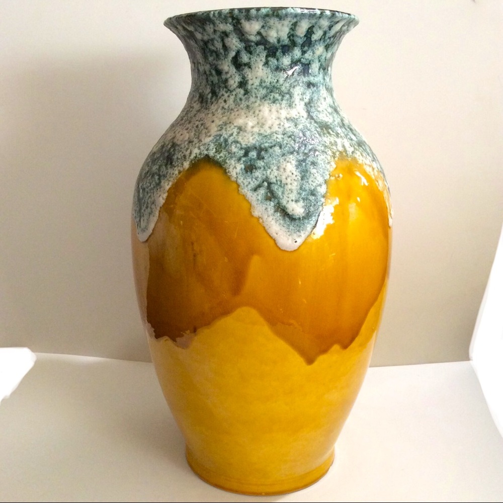 Vintage MCM Ü-Keramik German 🇩🇪 large fat lava vase